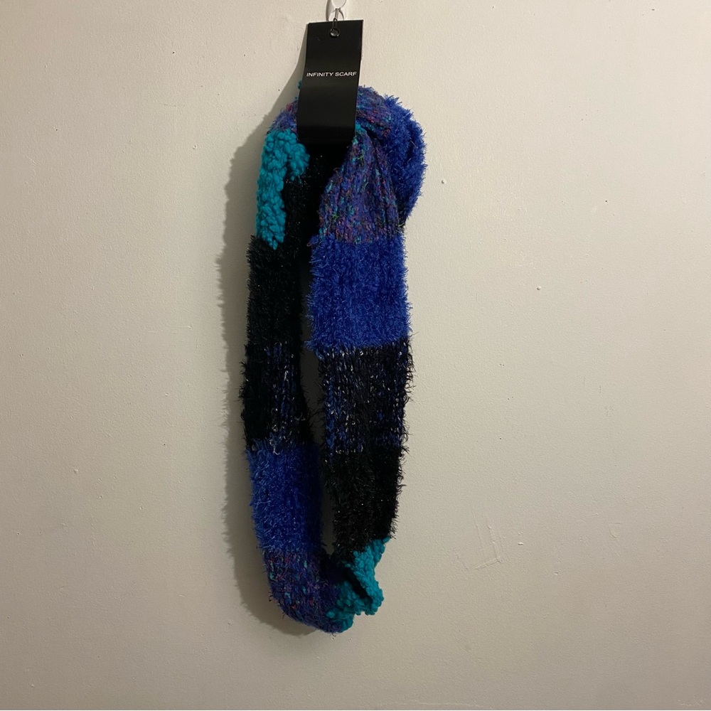 Cejon Blue Green Black and Purple Infiniti Scarf
